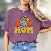 "DOG MOM" Retro Dog Lover Graphic Tee, a Vintage-Inspired Pick for Pet Parents