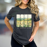 "Let Kindness Bloom" Meadow Graphic Tee, a Nature-Inspired Pick for Uplifters