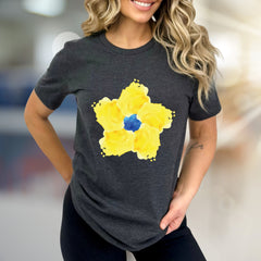 Abstract Watercolor Floral Graphic Tee, Artistic Statement Wear