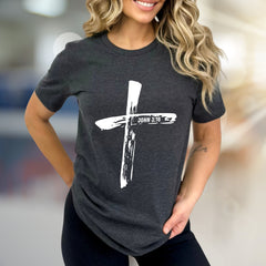 "JOHN 3:16" Brushstroke Cross Graphic Tee, a Faith-Inspired Pick for Believers