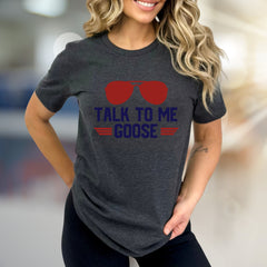 "Talk To Me Goose" Aviator Graphic Tee, a Maverick Fan Pick for Movie Lovers