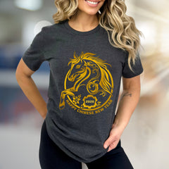 "HAPPY CHINESE NEW YEAR 2026" Golden Horse Graphic Tee, an Auspicious Celebration Unisex Top
