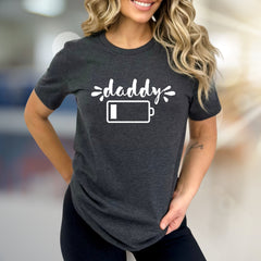 "Daddy" Low Battery Graphic Tee, a Witty Pick for Fathers