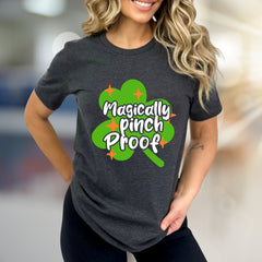 "Magically Pinch Proof" Shamrock Graphic Tee, a St. Paddy's Celebration Pick for Anyone