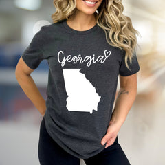 "Georgia" State Outline Graphic Tee, a Southern Pride Pick for Travelers