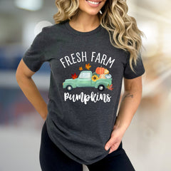 "Fresh Farm Pumpkins" Autumn Graphic Tee, a Rustic Pick for Fall Lovers