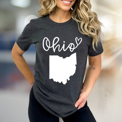 "Ohio" State Map Graphic Tee, a Hometown Love Pick for Residents & Fans