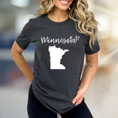 "Minnesota" State Love Graphic Tee, a Hometown Pride Pick for Enthusiasts