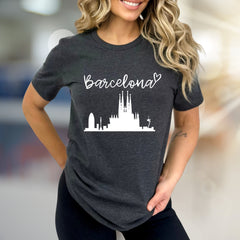 “Barcelona” Cityscape Graphic Tee, A Travel Enthusiast's Urban Pick