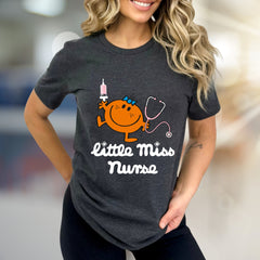 "little Miss Nurse" Adorable Healthcare Graphic Tee, A Playful Gift for RNs