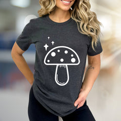 Enchanted Mushroom & Stars Graphic Tee, a Whimsical Pick for Nature Lovers