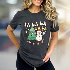 "Fa La La La La" Retro Holiday Graphic Tee, a Festive Pick for Christmas Enthusiasts
