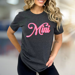 "Mini" Retro Script Graphic Tee, a Sweet Style Pick for Trendy Individuals