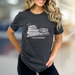 "COLOSSEUM" Roman Landmark Graphic Tee, a Travel Souvenir Pick for History Buffs