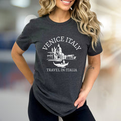 "Venice Italy Travel In Italia" Grand Canal Graphic Tee, a Wanderlust Pick for Adventurers