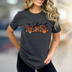 "NURSE" Halloween Graphic Tee, a Spooky Chic Pick for Healthcare Heroes