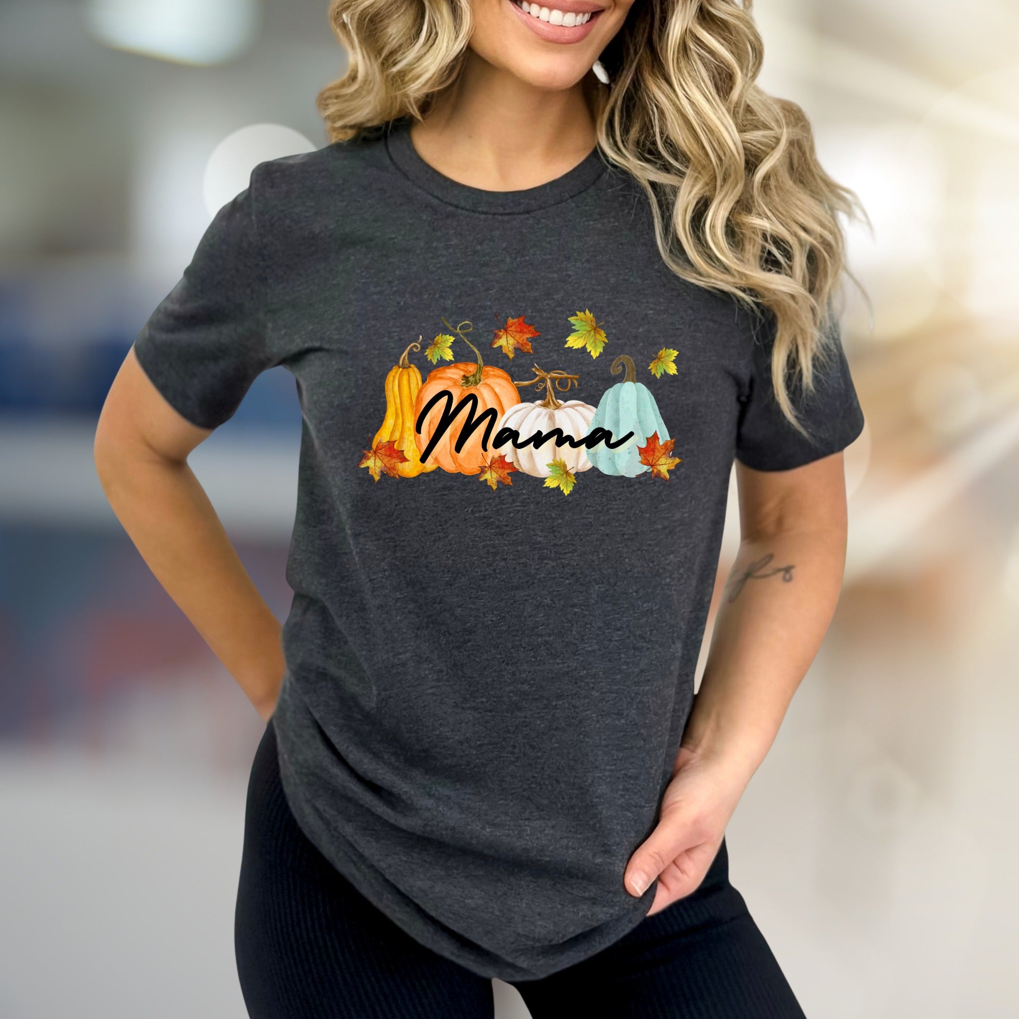"Mama" Autumn Pumpkin Patch Graphic Tee, a Cozy Fall Pick for Moms