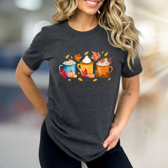Autumn Coffee Mug Collage Graphic Tee, a Cozy Fall Fashion Pick for PSL Lovers
