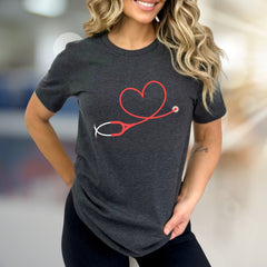 Heart Stethoscope Medical Graphic Tee, a Caring Healthcare Pick for Everyone