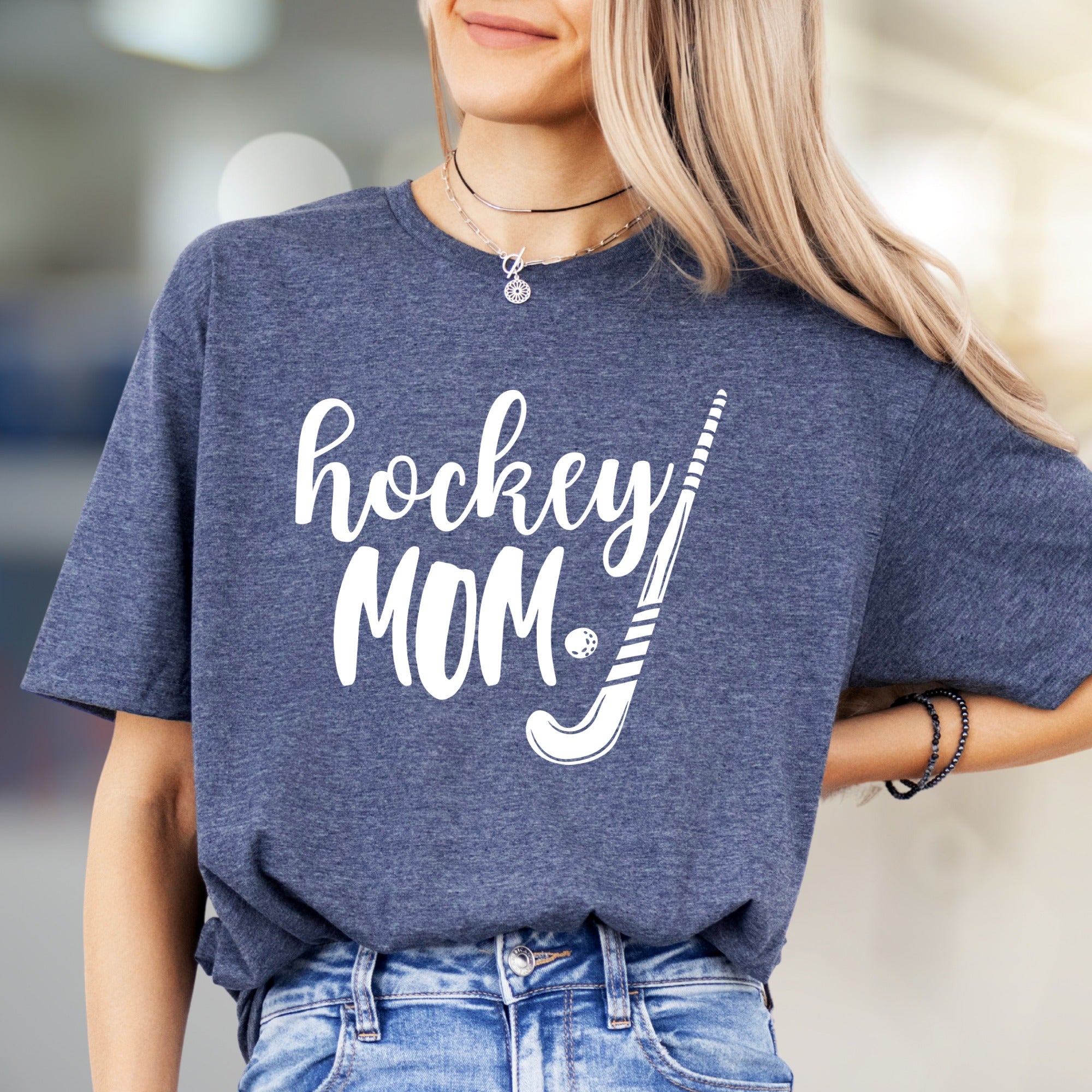 "Hockey MOM" Sports Enthusiast Graphic Tee, a Fan Favorite for Game Day Warriors