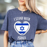 "I Stand With Israel" Patriotic Heart Graphic Tee, A Unity Pick for Supporters