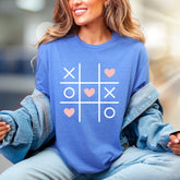 Tic Tac Toe Hearts Game Graphic Tee, A Playful Pick for Romantics