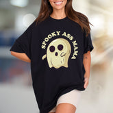 "SPOOKY ASS MAMA" Ghost Graphic Tee, a Quirky Halloween Pick for Moms