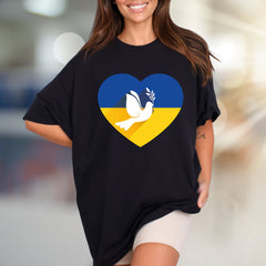 Heart Ukraine Flag Dove Tee, A Statement of Peace for Advocates