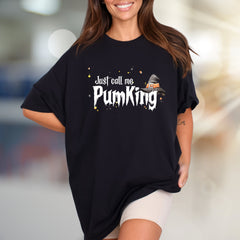 "Just Call Me PumKing" Halloween Graphic Tee, a Spooky Chic Pick for Holiday Enthusiasts