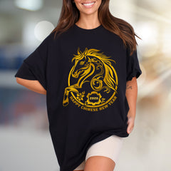 "HAPPY CHINESE NEW YEAR 2026" Golden Horse Graphic Tee, an Auspicious Celebration Unisex Top