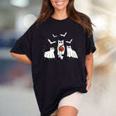 Trick-or-Treat Ghost Cats Halloween Graphic Tee, a Spooky-Cute Pick for Festive Souls