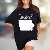 “Iowa” State Outline Graphic Tee, a Hometown Love Pick for Residents