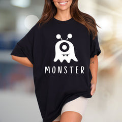 "MONSTER" Cute Spooky Graphic Tee, a Whimsical Pick for Halloween Enthusiasts