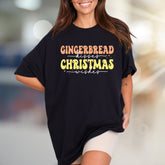 "Gingerbread Kisses Christmas Wishes" Retro Graphic Tee, a Holiday Vibe for Everyone