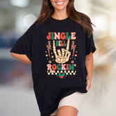 "Jingle Bell Rockin'" Retro Christmas Graphic Tee, a Festive Vibe for Music Lovers