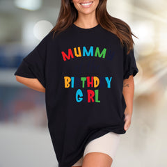 "Mummy of the Birthday Girl" Colorful Fun Graphic Tee, a Celebration Pick