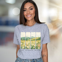 "Let Kindness Bloom" Meadow Graphic Tee, a Nature-Inspired Pick for Uplifters