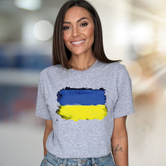 Abstract Ukraine Flag Graphic Tee, A Patriotic Statement for Supporters