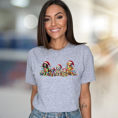 Chrismas Dogs Lights Graphic Tee, a Festive Holiday Pet-Lover Pick for Everyone