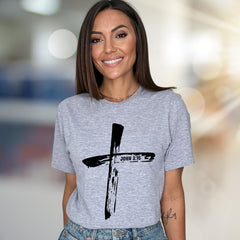 "JOHN 3:16" Brushstroke Cross Graphic Tee, a Faith-Inspired Pick for Believers
