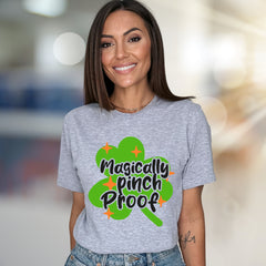"Magically Pinch Proof" Shamrock Graphic Tee, a St. Paddy's Celebration Pick for Anyone