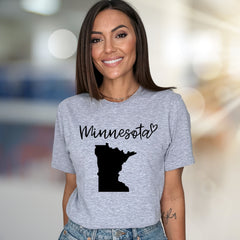 "Minnesota" State Love Graphic Tee, a Hometown Pride Pick for Enthusiasts