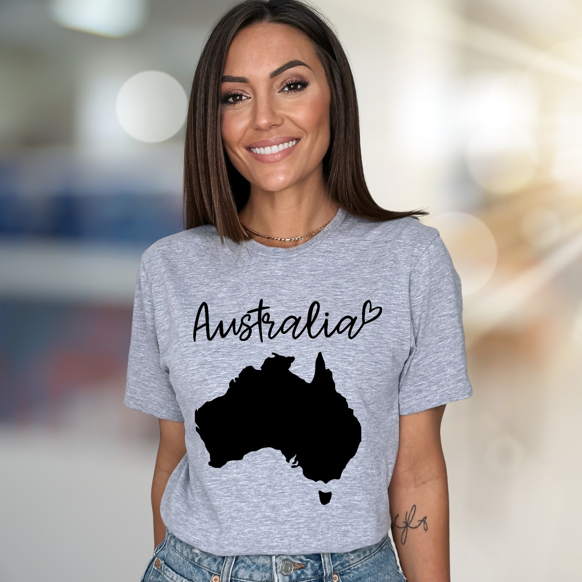 "Australia" Map Heart Graphic Tee, a Travel Lover's Pick for Everyday Style