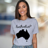 "Australia" Map Heart Graphic Tee, a Travel Lover's Pick for Everyday Style