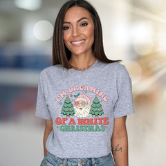 "I'm Dreaming of a White Christmas" Retro Santa Graphic Tee, a Festive Comfort Pick for Holiday Enthusiasts