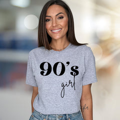 "90's girl" Retro Graphic Tee, a Nostalgic Pick for Style Enthusiasts