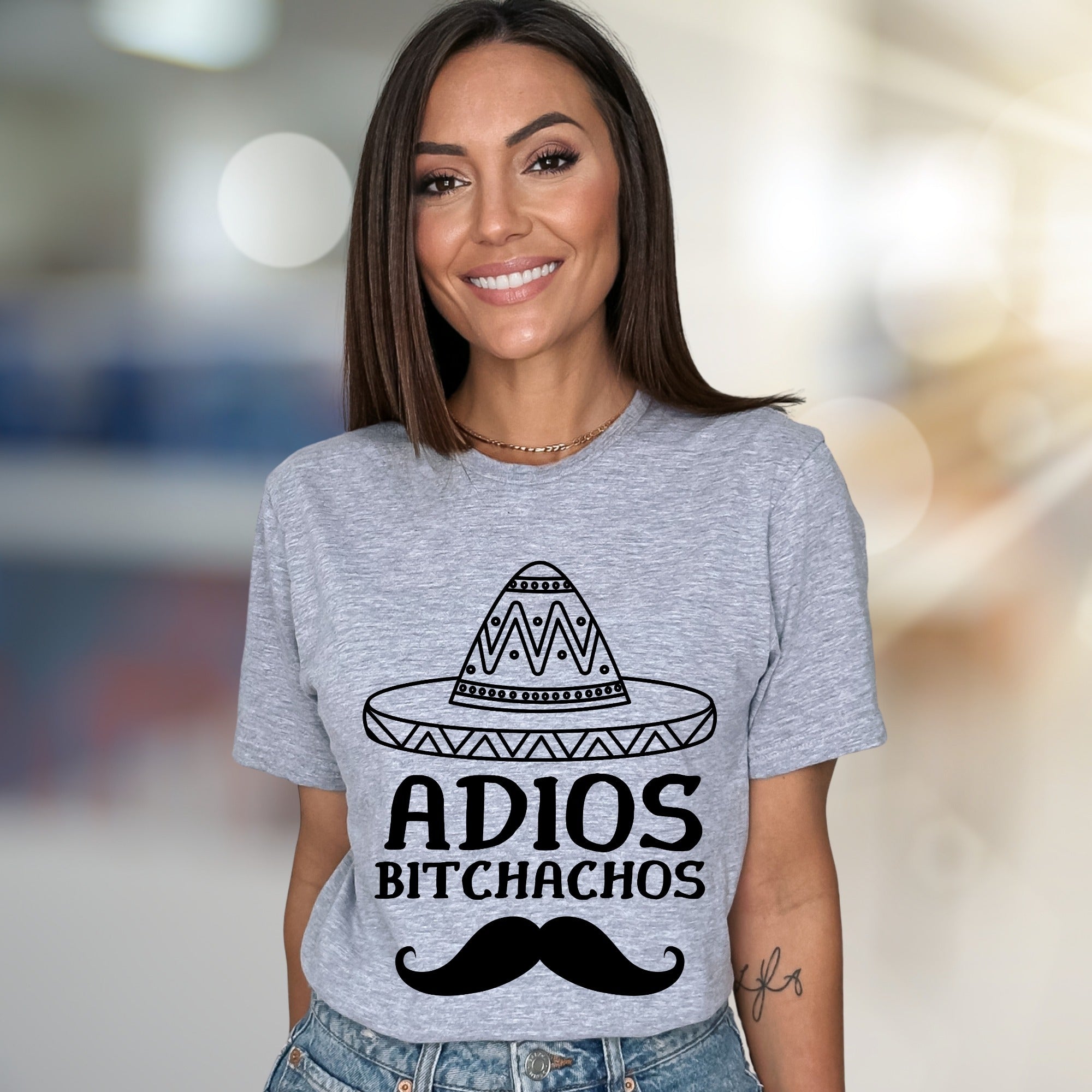 "ADIOS BITCHACHOS" Sombrero Humor Graphic Tee, A Playful Farewell Unisex Tee