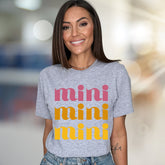 "mini mini mini" Retro Groovy Graphic Tee, a Playful Pick for Trendsetters