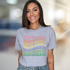 “Bridesmaid” Wavy Text Graphic Tee, a Bachelorette Party Pick for the Bridal Squad