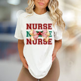 "Nurse" Holiday Bow Graphic Tee, a Festive Appreciation for Caregivers